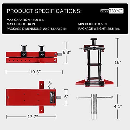 Gato Elevador de Tijera para Motocicleta y ATV VIVOHOME de - Imagen 7