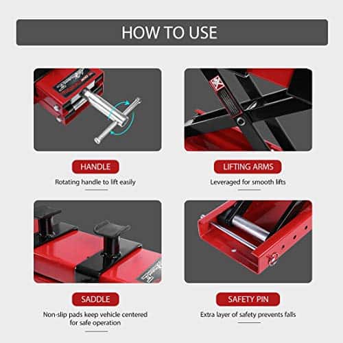 Gato Elevador de Tijera para Motocicleta y ATV VIVOHOME de - Imagen 5