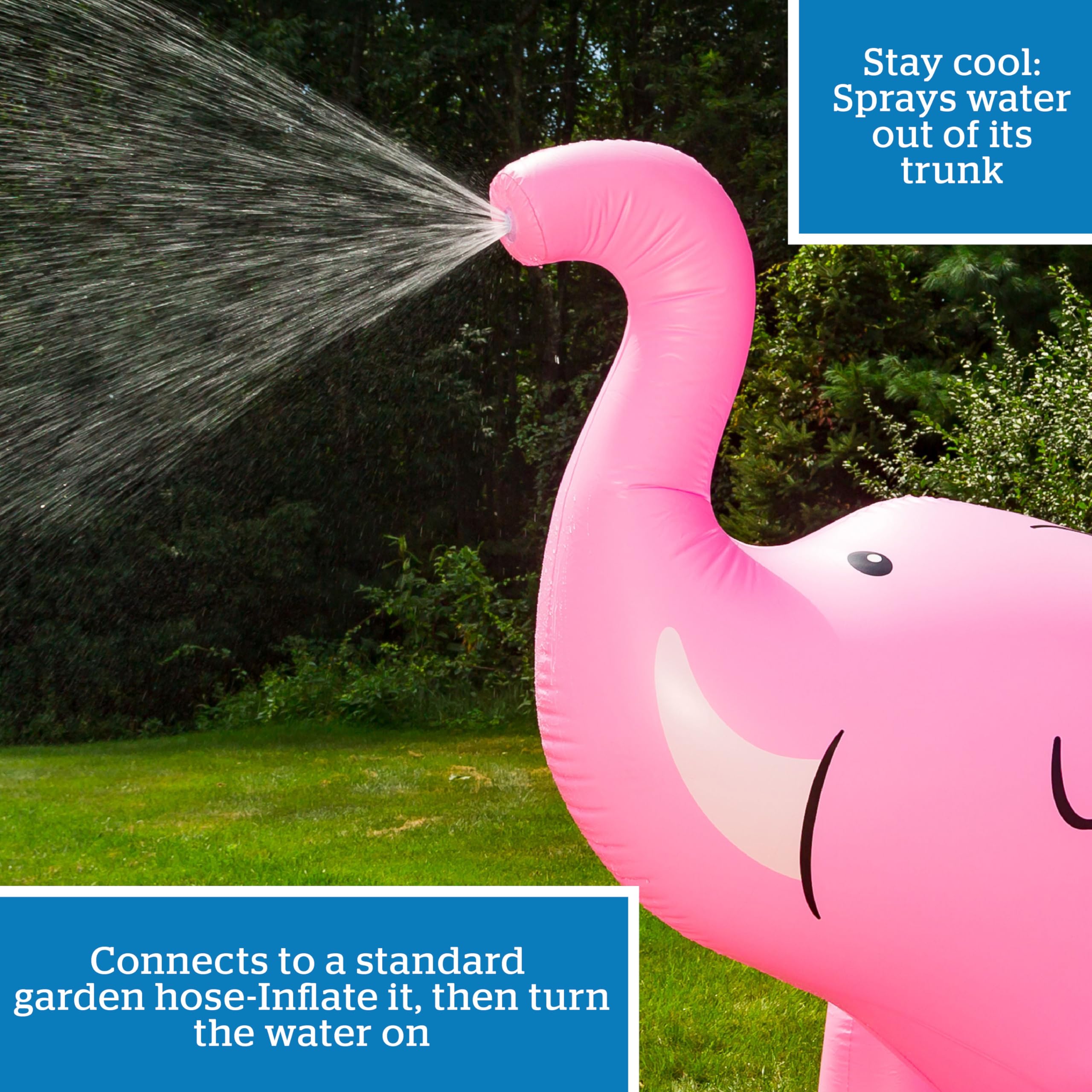 Aspersor Inflable de Patio para Niños Elefante Rosa Gigante - Imagen 5