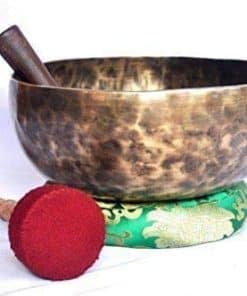 Tazón de canto tibetano de meditación antiguo terminado a