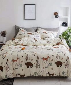 Juego de Edredón Oso Beige Houseri Tamaño Twin 3 Piezas