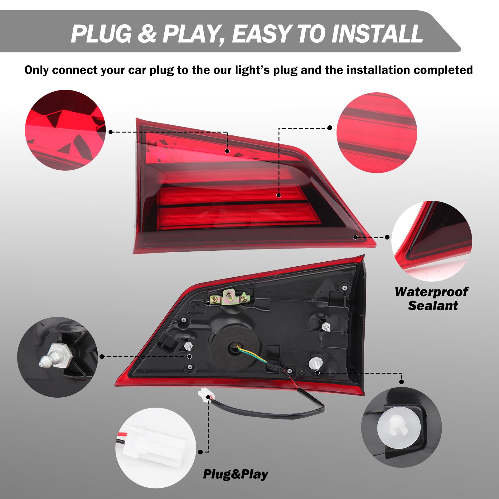 Clidr Lámpara de luz trasera LED interna 8331A186 Genérico - Imagen 6