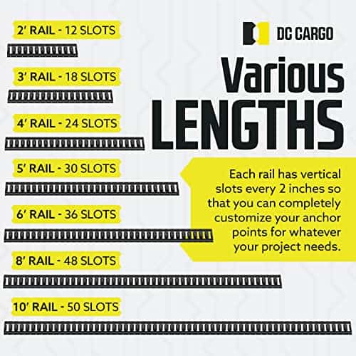 Juego de rieles de amarre E Track de 2' (Paquete de 6) para - Imagen 5