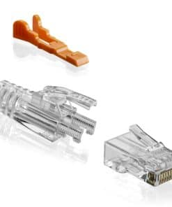 Conectores RJ45 Cat5e dorados con bloqueo (paquete de 50),