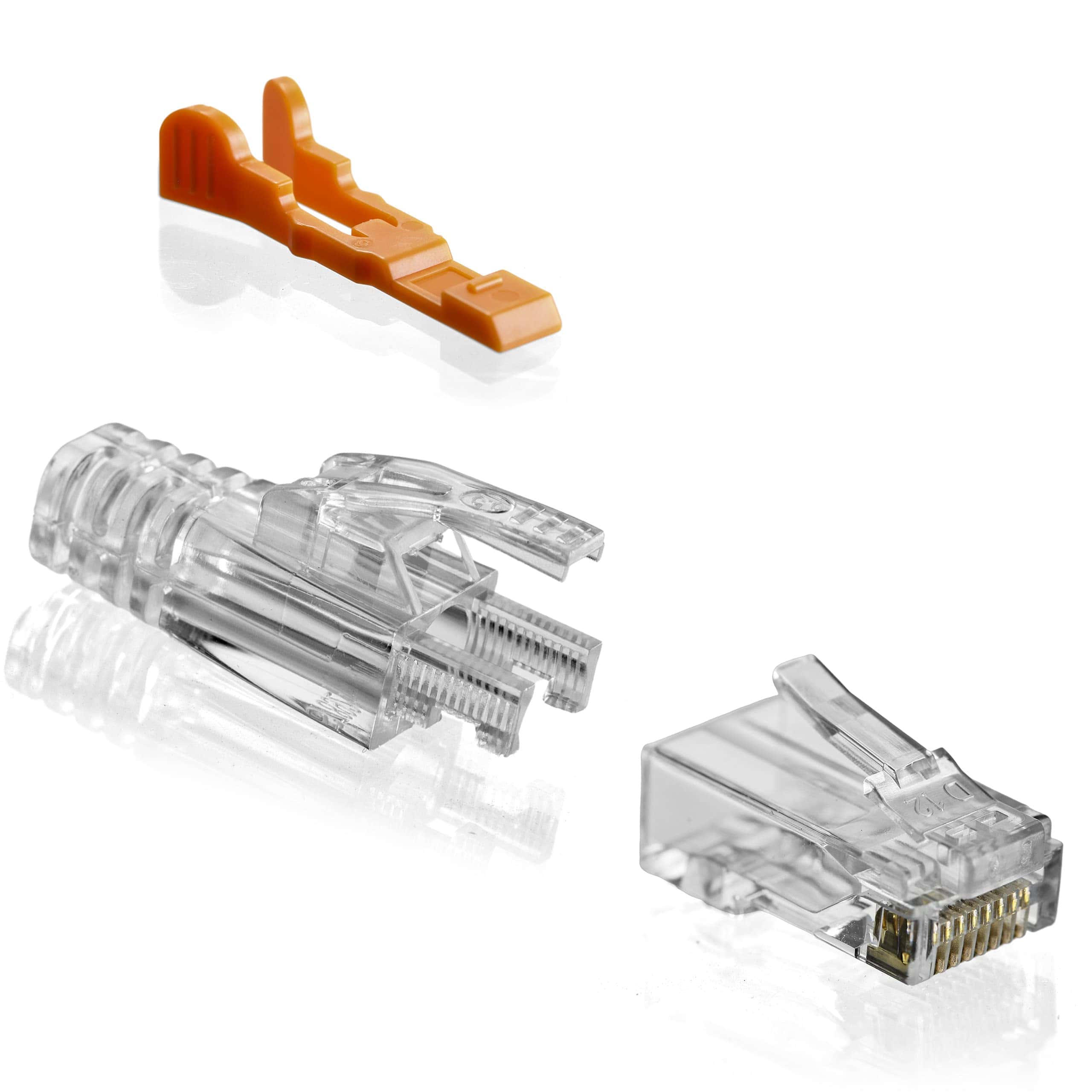 Conectores RJ45 Cat5e dorados con bloqueo (paquete de 50),