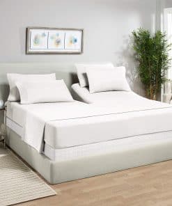 Juego de sábanas Flex Top King para camas -Blanco Sólido