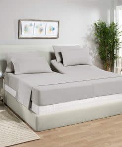 Juego de sábanas Flex Top King para camas -Gris Claro Sólido