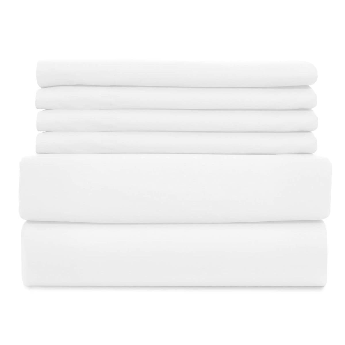 Juego de sábanas WAVVA Soft de 6 piezas - -Blanco