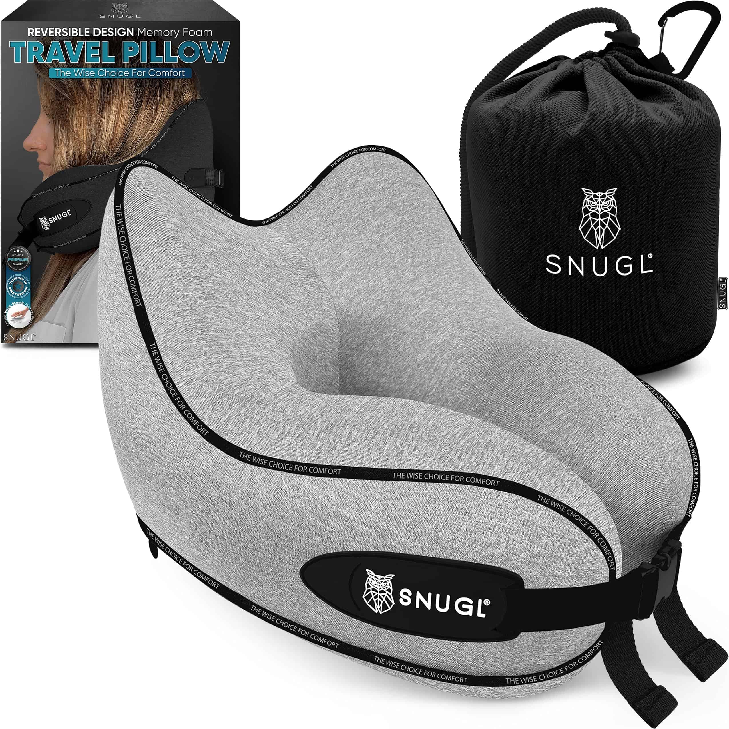 Almohada de Viaje para Cuello SNUGL - Almohada -Gris Grafito