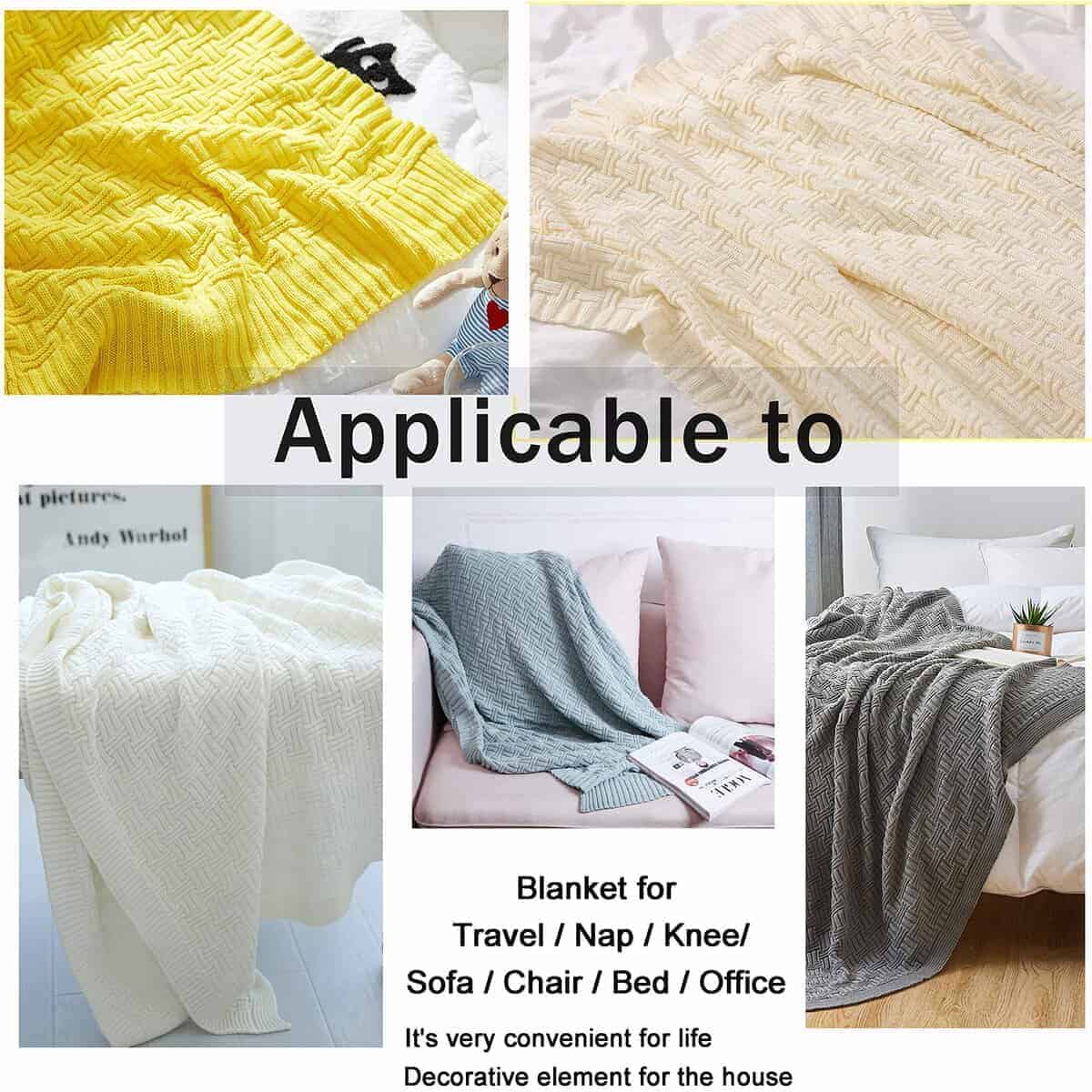 Manta de Punto de Cable VanRolldex para Sofá Cama Coche - Imagen 7