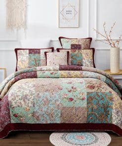 Colcha Patchwork Bohemio de DaDa Bedding - Ribete de
