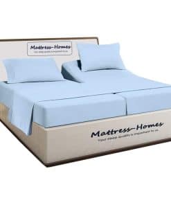 Juego de sábanas Split King para camas -Azul Claro Sólido