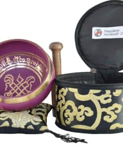 Set de Cuenco Tibetano de color con palo y cojín gratis por