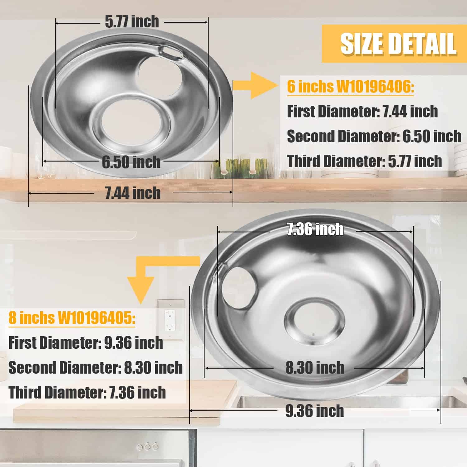 Juego de 4 Tazones Reflector Cromado Universales para - Imagen 3