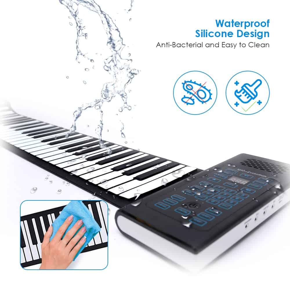 Teclado de Piano Plegable Portátil con Pedal | 61 Teclas | - Imagen 7