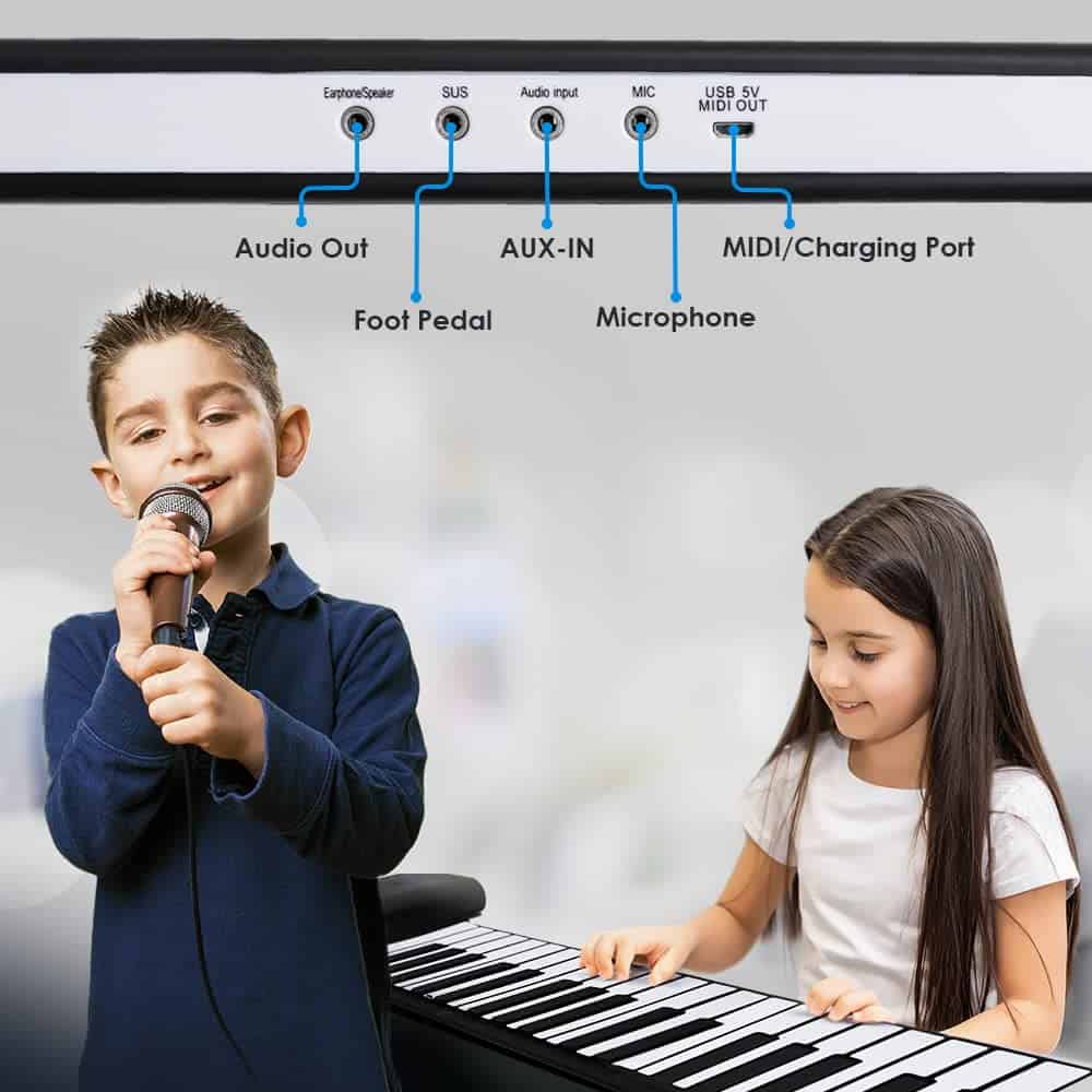 Teclado de Piano Plegable Portátil con Pedal | 61 Teclas | - Imagen 5