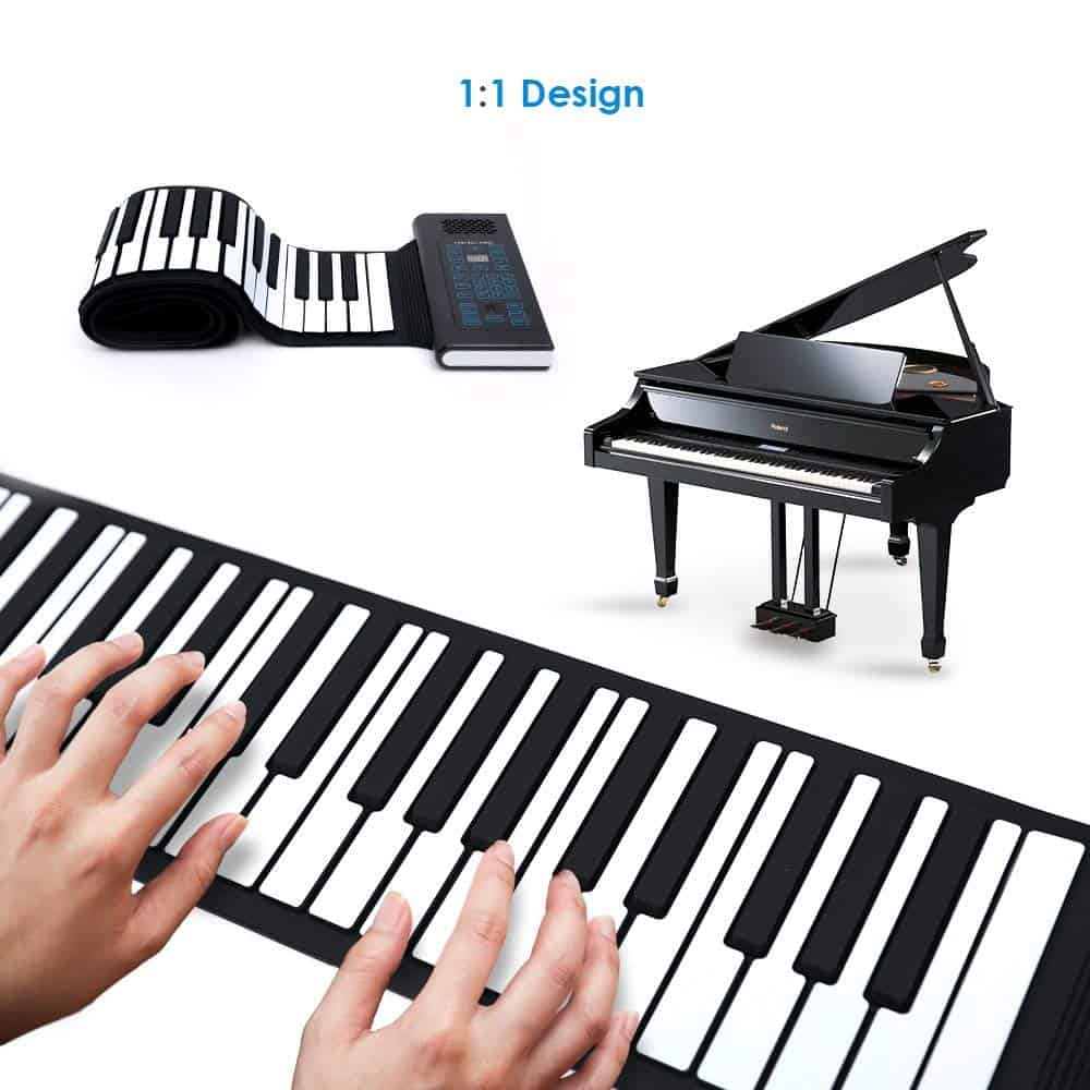 Teclado de Piano Plegable Portátil con Pedal | 61 Teclas | - Imagen 9
