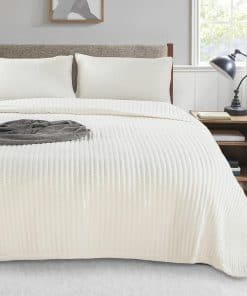 Juego de Colcha-Cubrecama-Manta -Marfil