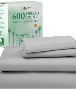 Juego de sábanas de lujo California Design Den -Gris Claro