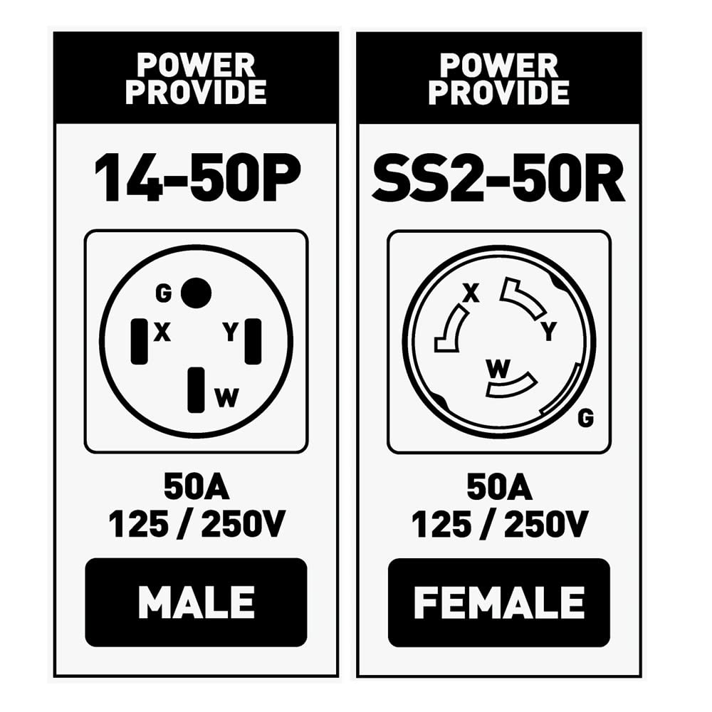 Cable de Extensión para RV de 25 pies 50 Amp, Macho 14-50P - Imagen 4