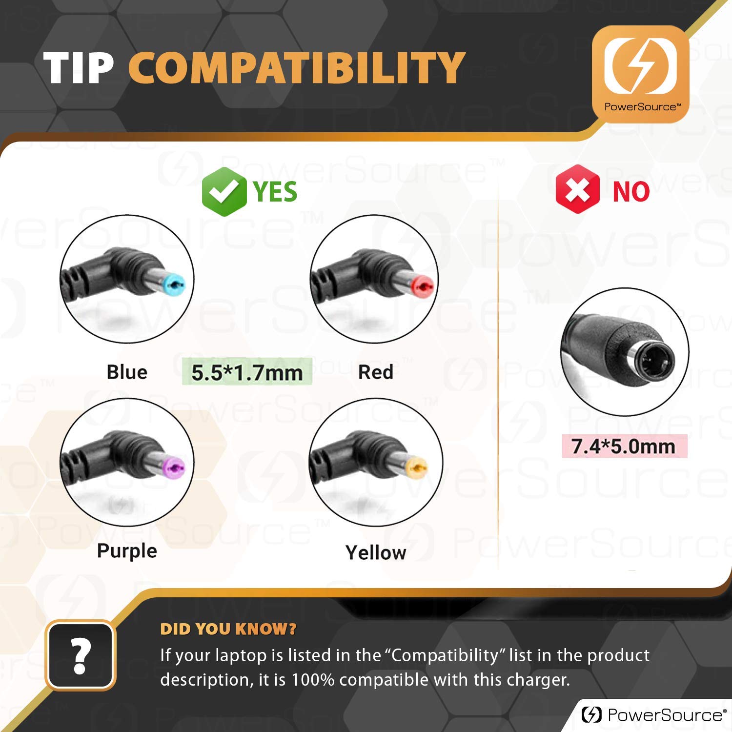 PowerSource 180W 135W UL Listado Cable de alimentación - Imagen 3