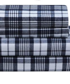 Juego de sábanas de franela 100% algodón -Azul