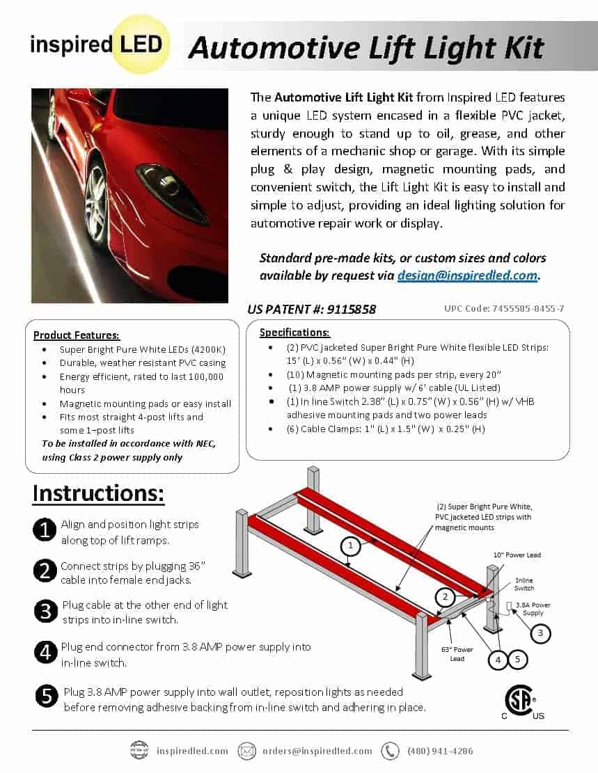 Kit de luces LED para elevador de 4 postes de 15 pies con 2 - Imagen 3