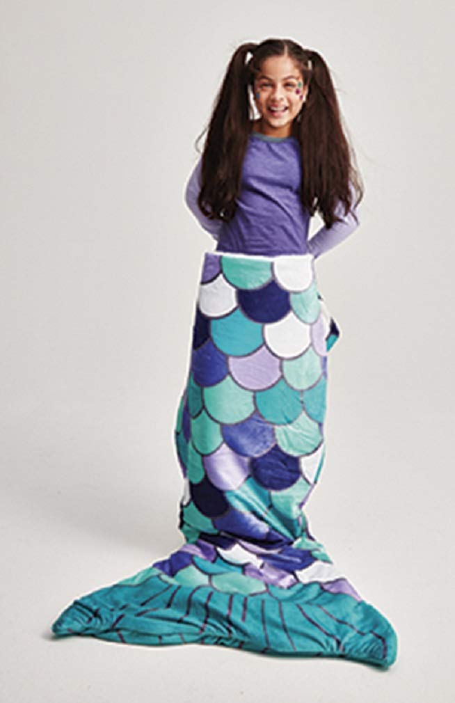 Saco de dormir con forma de cola de sirena de 74" x 33" con - Imagen 5