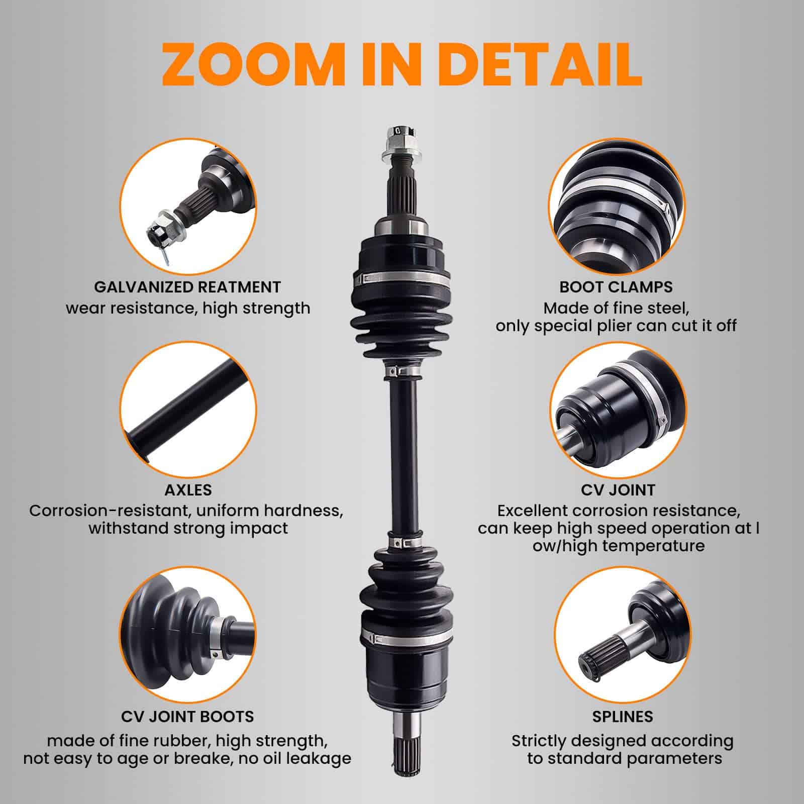Eje del árbol de transmisión delantero para Honda Rancher - Imagen 4
