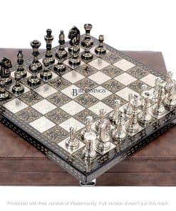 Juego de Ajedrez de Metal de Latón Premium Blessings Decor