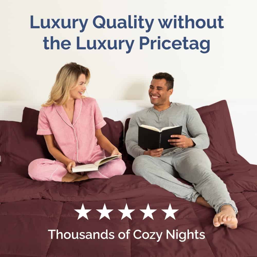 Edredón Alternativo de Tamaño Cal King, Borgoña - Cálido, - Imagen 7