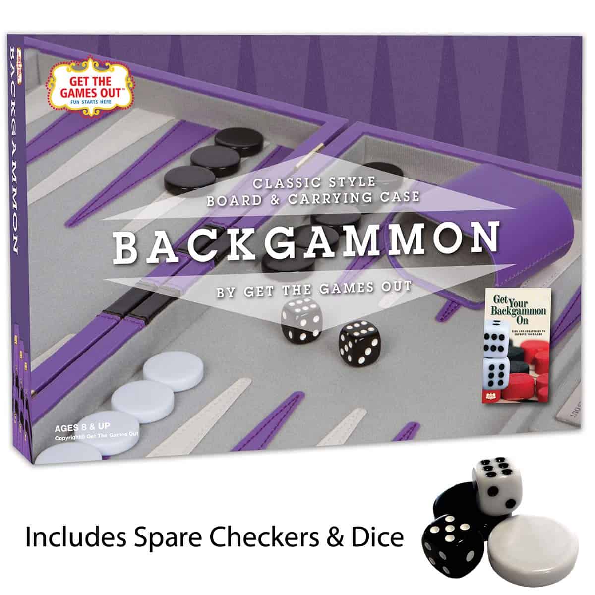 Set de Backgammon Get The Games Out - Estuche de Juego de - Imagen 9