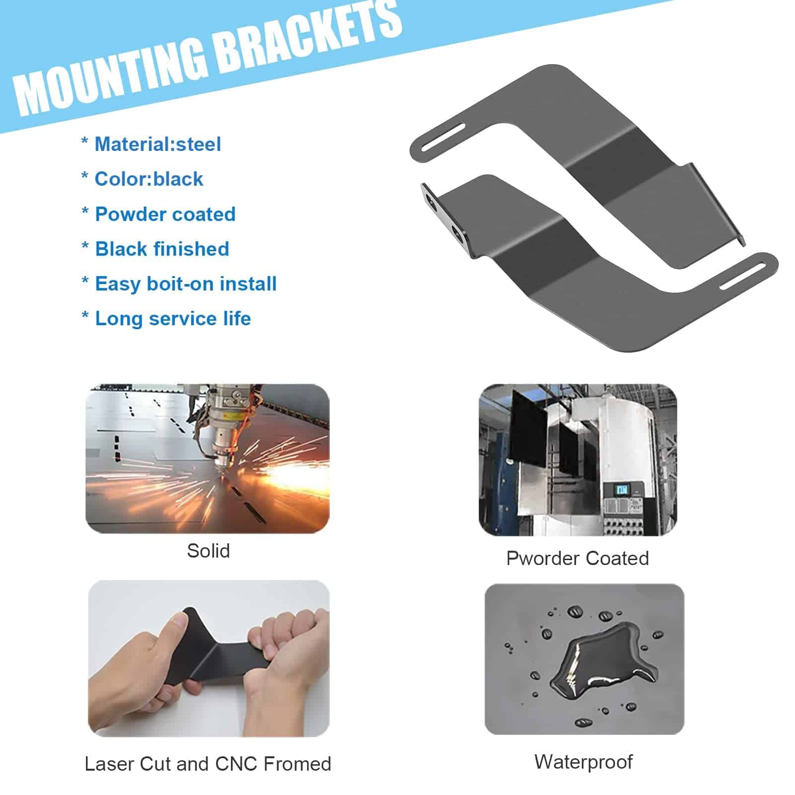 Barra de luz LED Dasen de 32" 180W y soportes de montaje de - Imagen 3