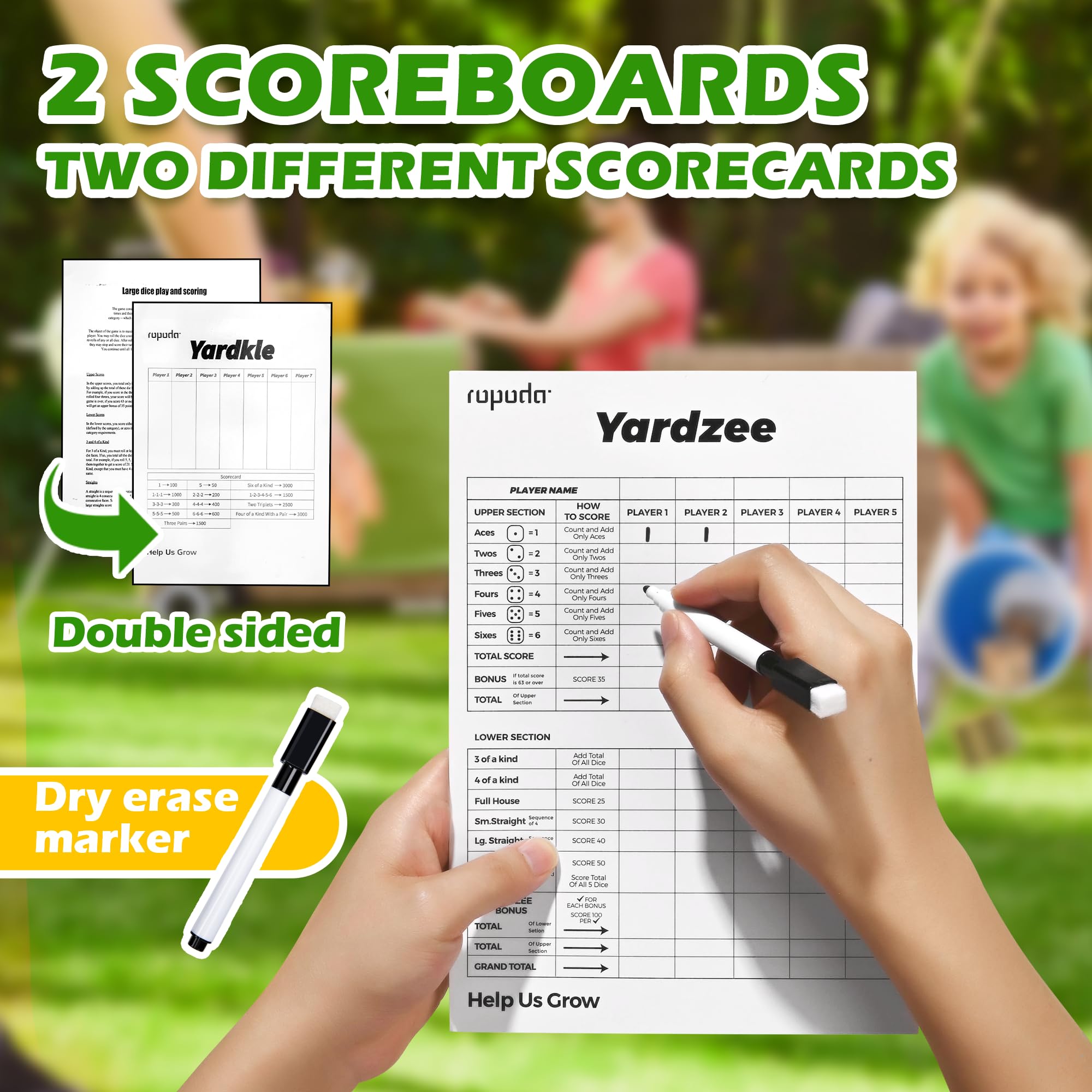 Set de Dados Gigantes de Madera de 3.5" de Ropoda para - Imagen 6