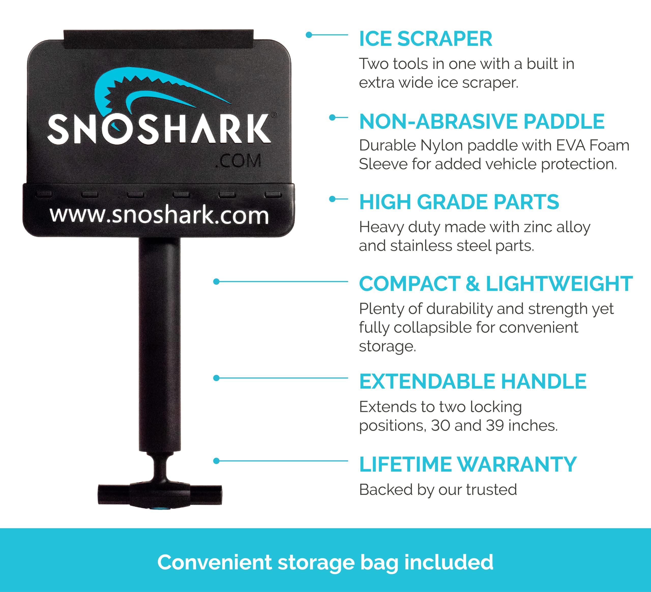 Cepillo para Quitar Nieve de Carro SnoShark - Plegable para - Imagen 4