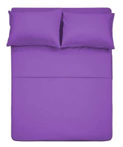 Juego de Sábanas de 4 Piezas (Tamaño Completo, Violeta) - 1