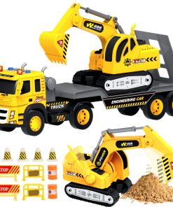 Juego de camión de juguete de excavadora de empuje y marcha