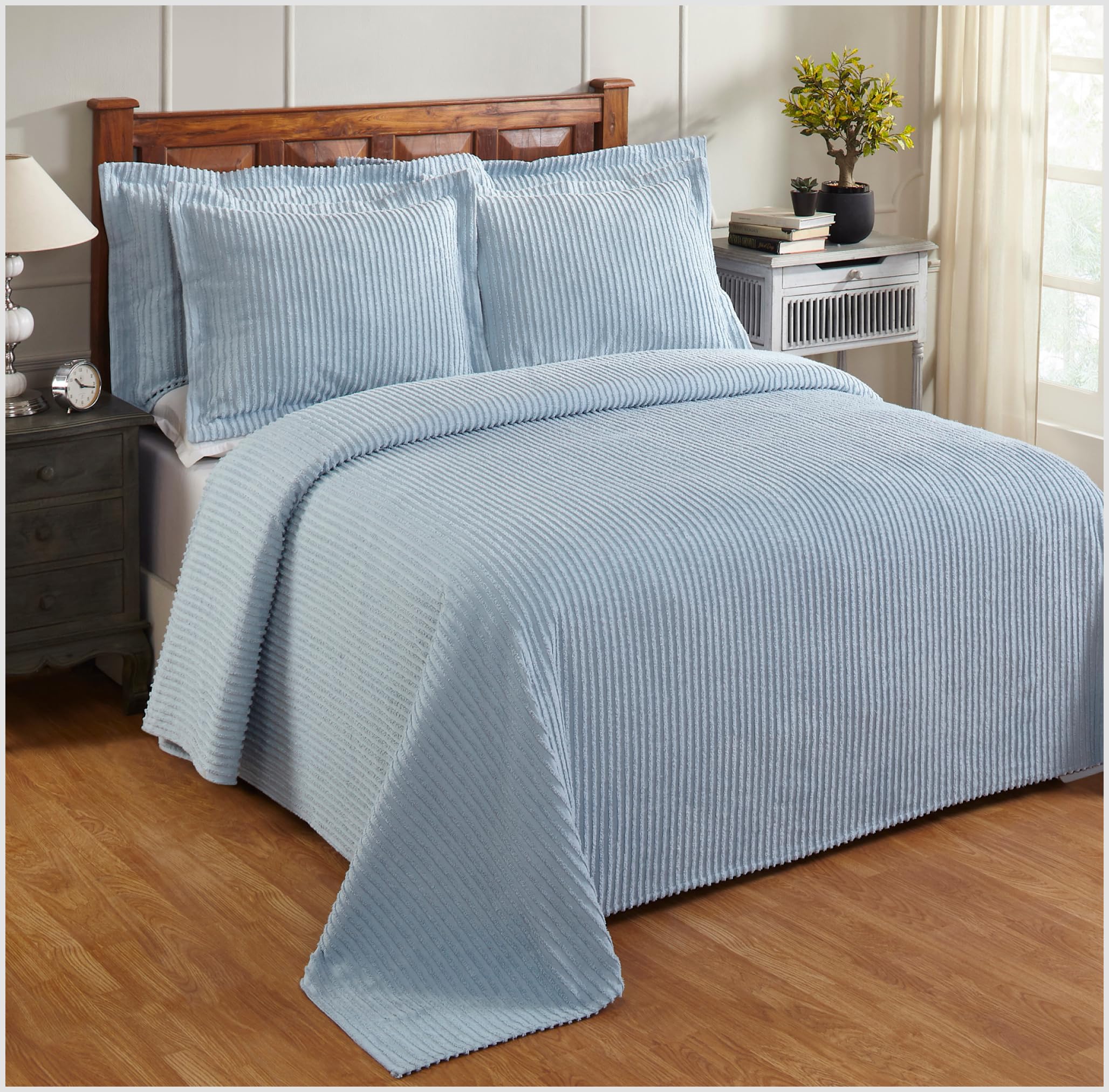 Colcha King Size azul Better Trends, 100% algodón acolchado - Imagen 3