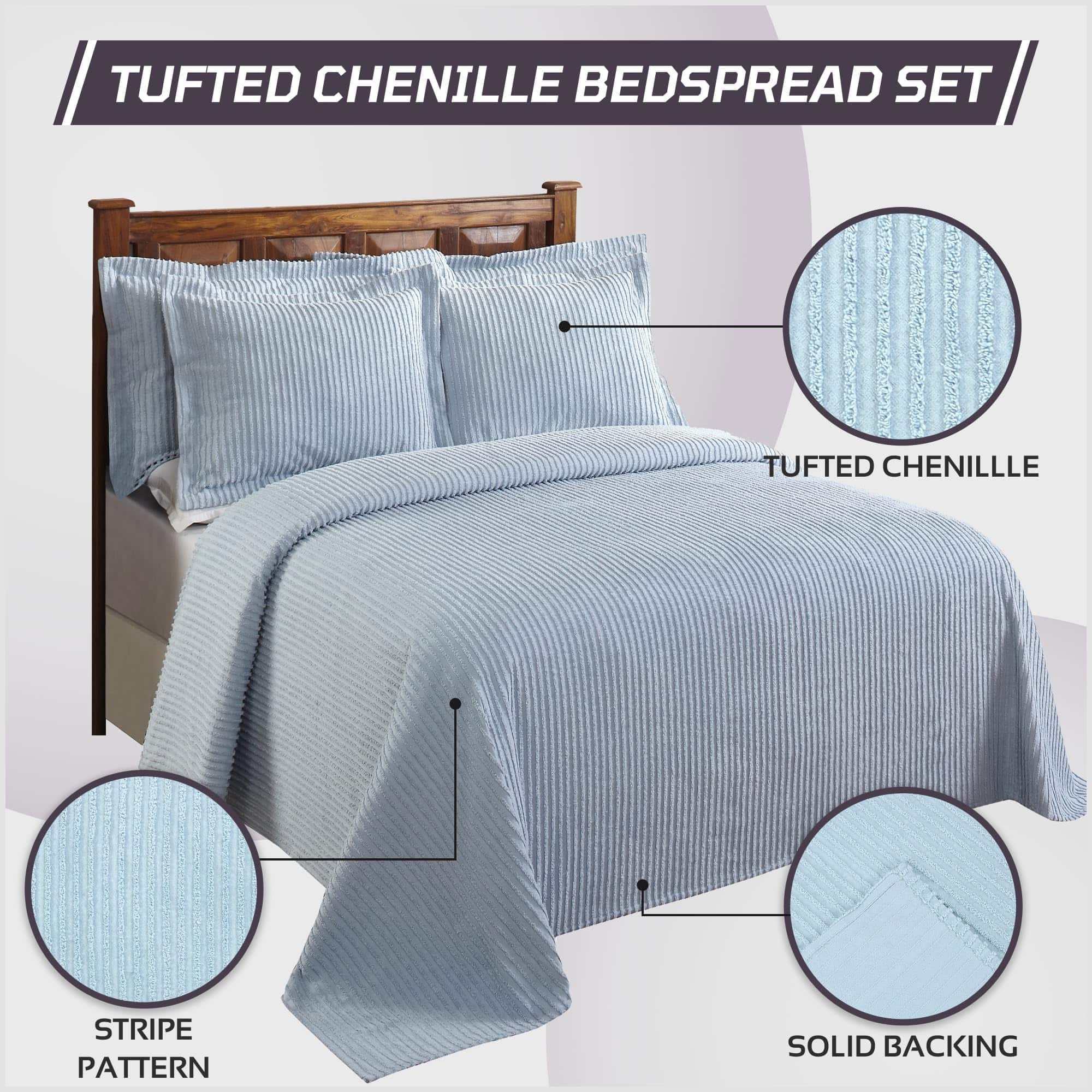 Colcha King Size azul Better Trends, 100% algodón acolchado - Imagen 5