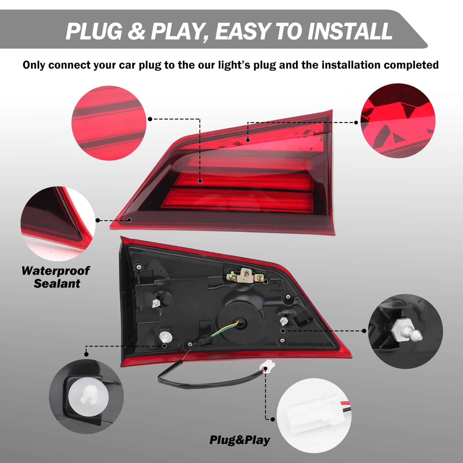 Clidr Lámpara de luz trasera LED Interior 8331A185 Genérica - Imagen 6