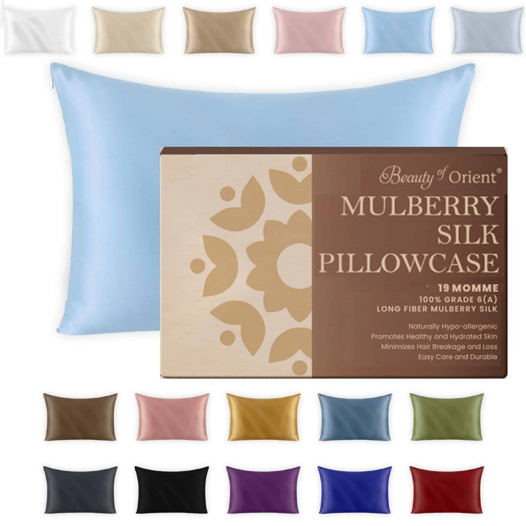 Funda de Almohada de Seda 100% Pura Mulberry Beauty of