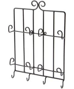 Perchero de Pared de Hierro Forjado Negro de Bard para 4