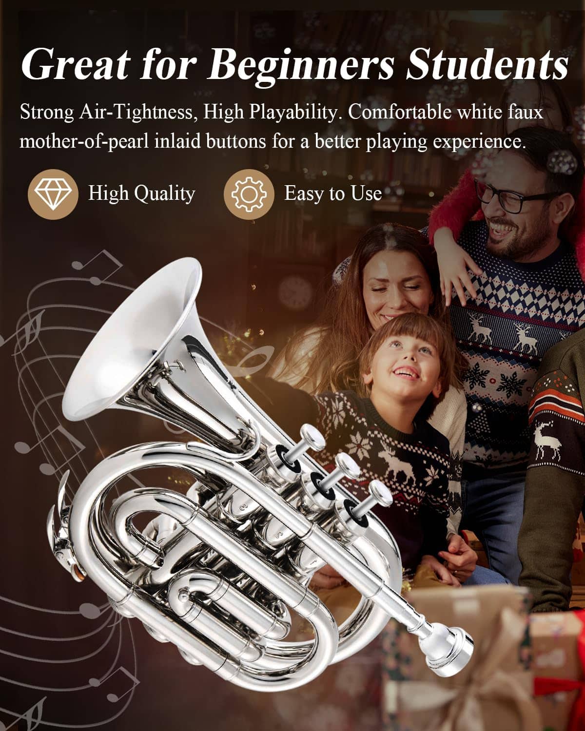 Trompeta de Bolsillo Eastar Si Bemol para Principiantes - Imagen 3