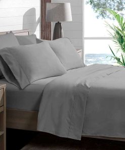 Juego de sábanas tamaño Queen Dormica, 1000 -Gris Plata