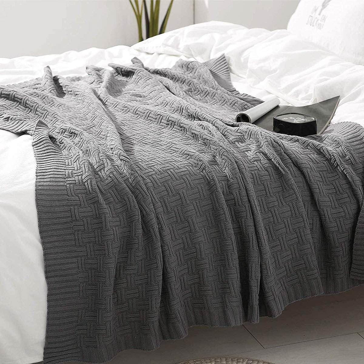 Manta de Punto de Cable VanRolldex para Sofá de Casa Coche