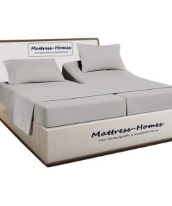 Juego de sábanas Split King para camas -Gris Claro Sólido