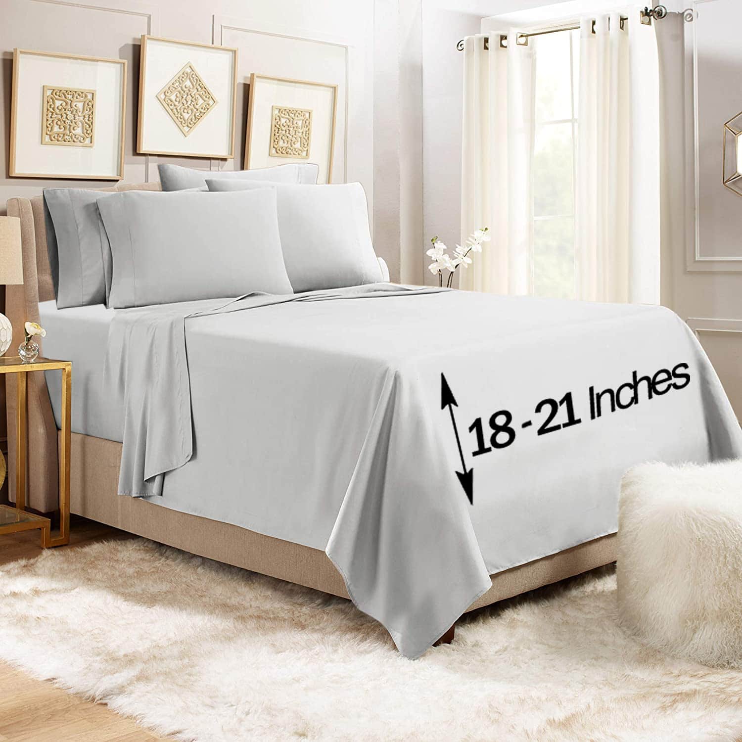 Juego de sábanas extra profundas Empyrean Bedding - Juego