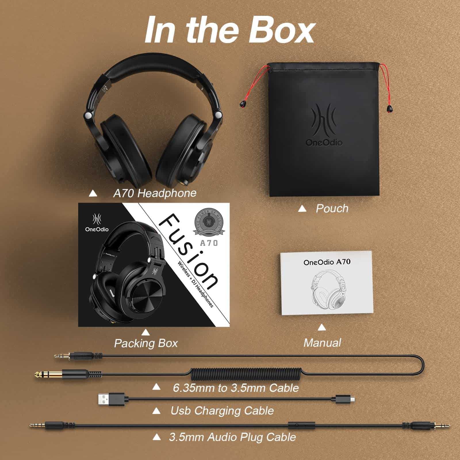 OneOdio A70 Auriculares Bluetooth Over Ear, Auriculares - Imagen 8