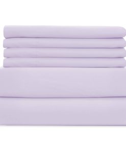 Juego de Sábanas WAVVA Soft de 6 Piezas - -Lila Claro