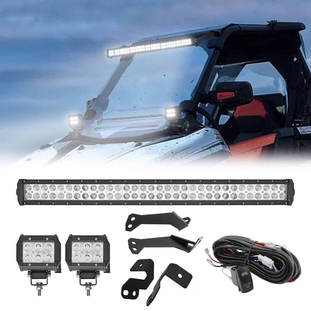 Barra de luz recta Dasen de 32" 18W con 4" LED Pod para